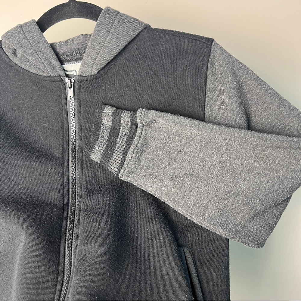 Dusted polyester Gray and Black Zip-Up Hoodie boys medium